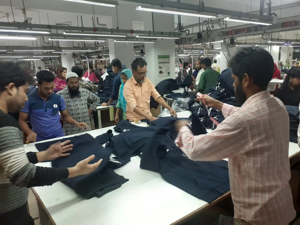 Reviewing fabric and garment quality on the floor